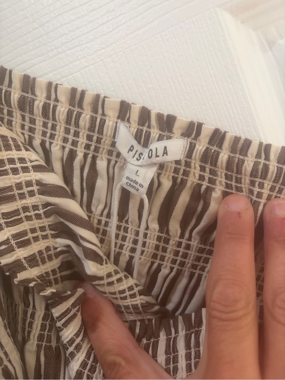 pistola Striped Brown and Cream Maxi Dress - Picture 5 of 5